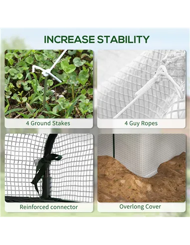 Outsunny 8 x 6ft Walk-In Greenhouse, with Shelves - White