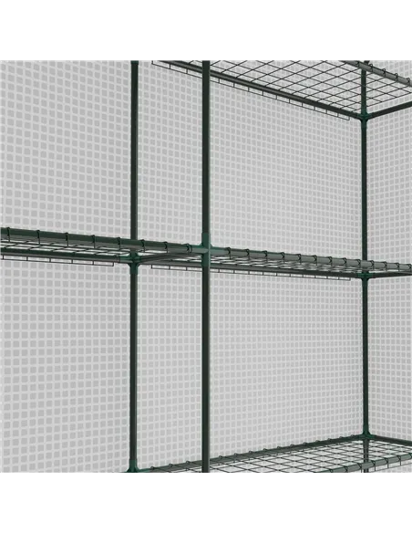 Outsunny 8 x 6ft Walk-In Greenhouse, with Shelves - White
