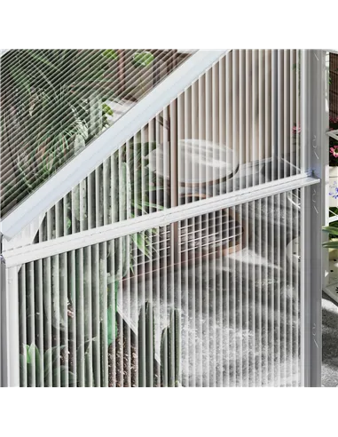 Outsunny 6 x 6ft Walk-In Greenhouse, Polycarbonate Greenhouse with Sliding Door, Window, Aluminium Frame, Foundation, Silver