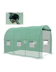 Outsunny Sprinkler System Polytunnel Greenhouse, 3 x 2m, Green