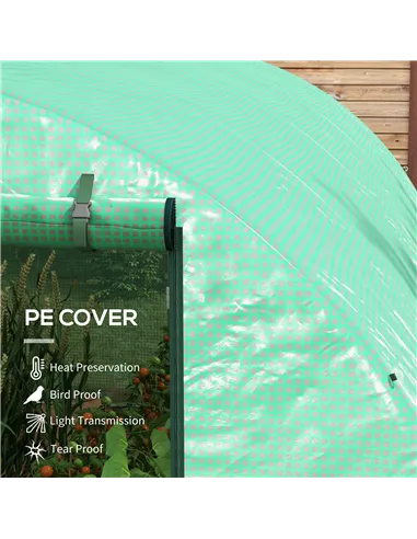 Outsunny Sprinkler System Polytunnel Greenhouse, 3 x 2m, Green