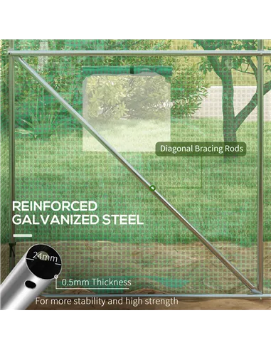 Outsunny Sprinkler System Polytunnel Greenhouse, 3 x 2m, Green