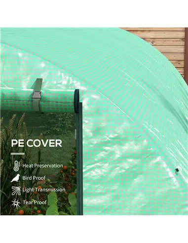 Outsunny Sprinkler System Polytunnel Greenhouse, 4 x 3(m), Green