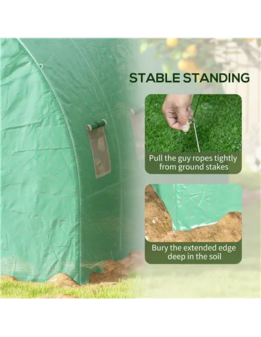 Outsunny Sprinkler System Polytunnel Greenhouse, 4 x 3(m), Green