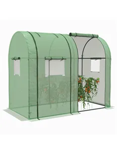 Outsunny Tomato Greenhouse, Garden Growhouse with 2 Roll-up Doors and 4 Mesh Windows, Portable Indoor Outdoor Green House, 185 x