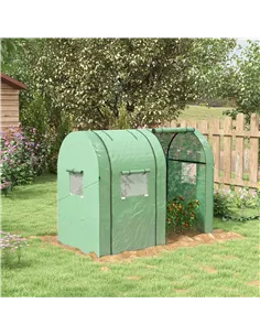 Outsunny Tomato Greenhouse, Garden Growhouse with 2 Roll-up Doors and 4 Mesh Windows, Portable Indoor Outdoor Green House, 185 x 2