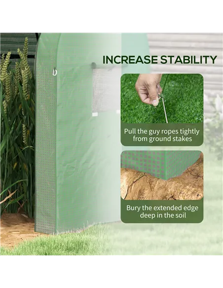 Outsunny Tomato Greenhouse, Garden Growhouse with 2 Roll-up Doors and 4 Mesh Windows, Portable Indoor Outdoor Green House, 185 x
