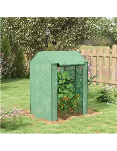Outsunny Green House, Mini Greenhouse with 2 Roll-up Doors, Vent Holes and Reinforced Cover, 100 x 80 x 150cm 2