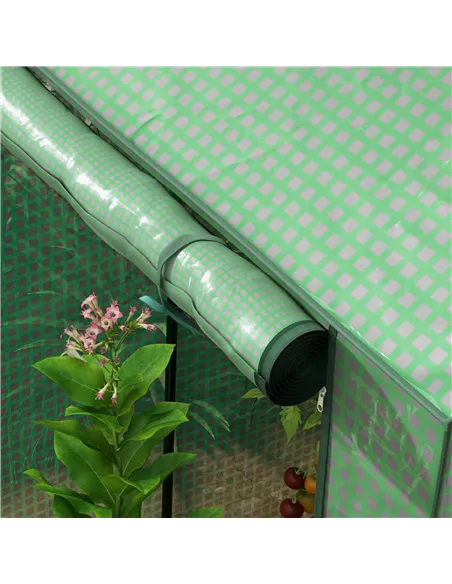 Outsunny Green House, Mini Greenhouse with 2 Roll-up Doors, Vent Holes and Reinforced Cover, 100 x 80 x 150cm