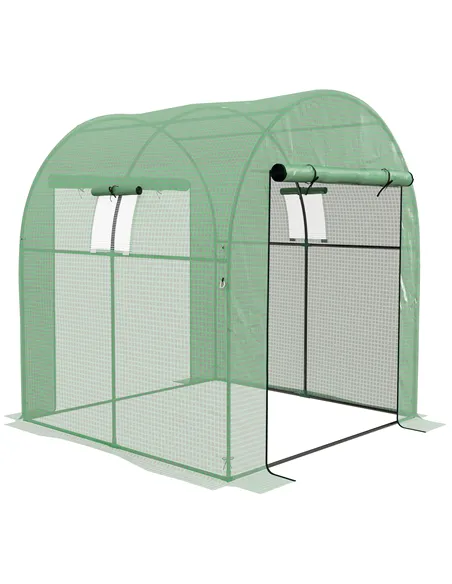 Outsunny 180 x 180cm Walk-In Polytunnel Greenhouse - Green