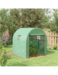 Outsunny 180 x 180cm Walk-In Polytunnel Greenhouse - Green 2