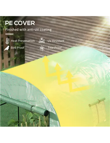 Outsunny 180 x 180cm Walk-In Polytunnel Greenhouse - Green