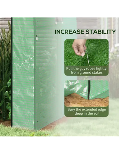 Outsunny 180 x 180cm Walk-In Polytunnel Greenhouse - Green
