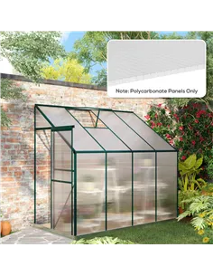 Outsunny 14 Pieces Polycarbonate Sheets, 121 x 61 x 0.4cm Twin-Wall Plastic Roofing Sheets, 10m² Replacement Greenhouse Panels,  2