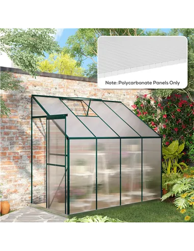Outsunny 14 Pieces Polycarbonate Sheets, 121 x 61 x 0.4cm Twin-Wall Plastic Roofing Sheets, 10m² Replacement Greenhouse Panels, 
