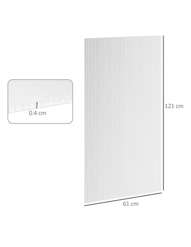Outsunny 14 Pieces Polycarbonate Sheets, 121 x 61 x 0.4cm Twin-Wall Plastic Roofing Sheets, 10m² Replacement Greenhouse Panels, 