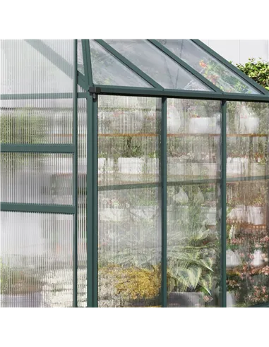 Outsunny 14 Pieces Polycarbonate Sheets, 121 x 61 x 0.4cm Twin-Wall Plastic Roofing Sheets, 10m² Replacement Greenhouse Panels, 