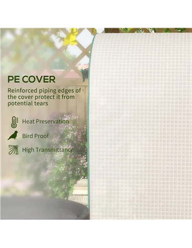 Outsunny 4 Tier Mini Greenhouse for Outdoor, Portable Gardening Plant Green House with Storage Shelf, Roll-Up Zipped Door, Metal