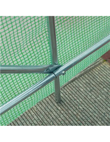 Outsunny Walk-In Garden Polytunnel Greenhouse with Steel Frame, PE Cover, Roll-Up Door and 4 Windows, 2.5 x 2m, Green