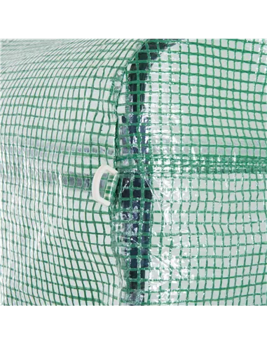 Outsunny Polytunnel Greenhouse Walk-in Grow House Tent with Roll-up Sidewalls, Zipped Door and 8 Windows, 4x3x2m Green