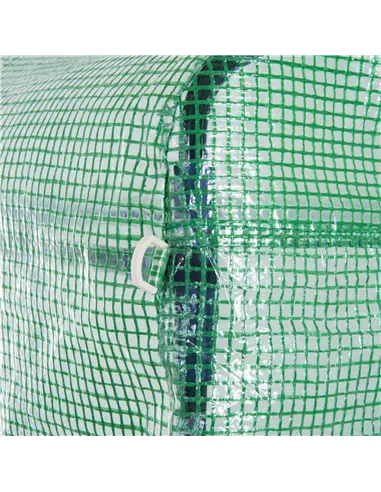 Outsunny Polytunnel Greenhouse Walk-in Grow House Tent with Roll-up Sidewalls, Zipped Door and 6 Windows, 3x3x2m Green