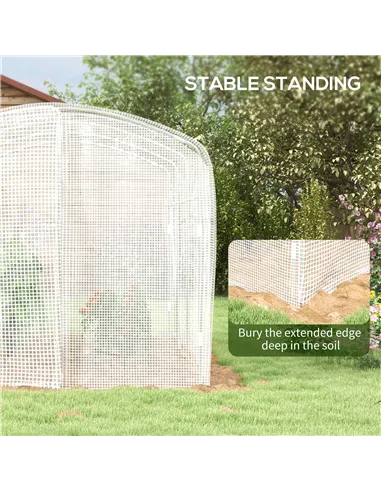 Outsunny Polytunnel Greenhouse Walk-in Grow House with UV-resistant PE Cover, Door and Galvanised Steel Frame, 2 x 2 x 2m, White