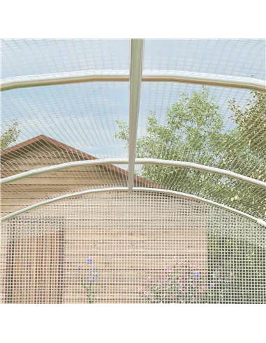 Outsunny Polytunnel Greenhouse Walk-in Grow House with UV-resistant PE Cover, Door and Galvanised Steel Frame, 2 x 2 x 2m, White