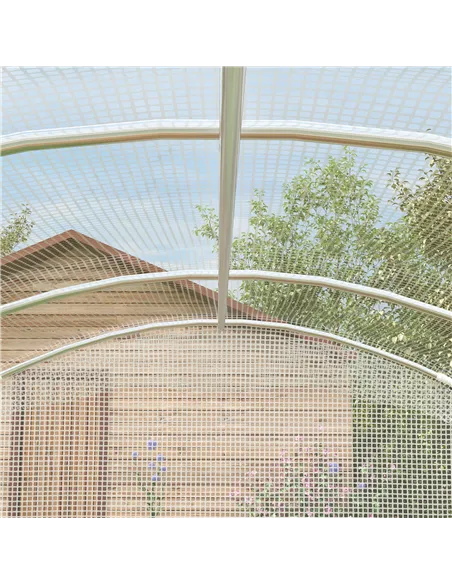 Outsunny Polytunnel Greenhouse Walk-in Grow House with UV-resistant PE Cover, Door and Galvanised Steel Frame, 2 x 2 x 2m, White
