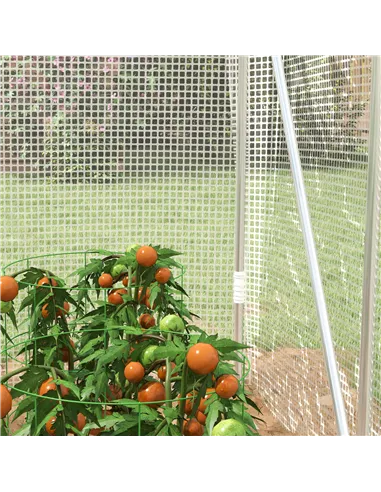 Outsunny Polytunnel Greenhouse Walk-in Grow House with UV-resistant PE Cover, Door and Galvanised Steel Frame, 2 x 2 x 2m, White