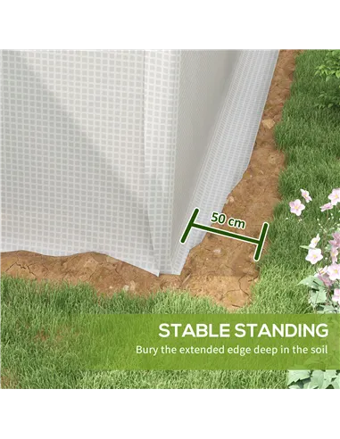 Outsunny Polytunnel Greenhouse Walk-in Grow House with UV-resistant PE Cover, Door, Galvanised Steel Frame, 4 x 3 x 2m, White