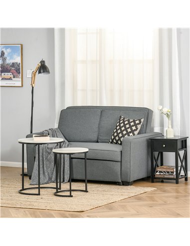HOMCOM Double Sofa Bed Click Clack Sofa Bed Pull Out Bed with Adjustable Backrest for Living Room and Bedroom Grey