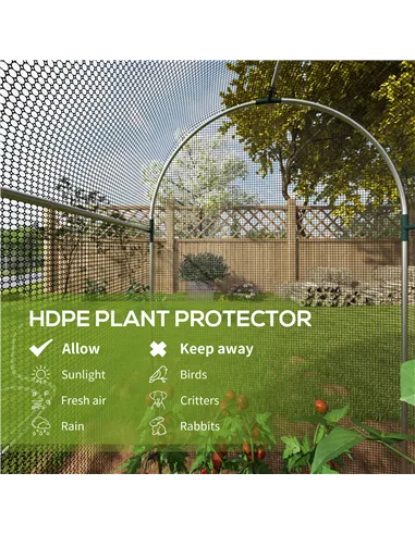 Outsunny Galvanised Steel Fruit Cage, Plant Protection Tent with Zipped Door, 1.2 x 2.4 x 1.9m, Black