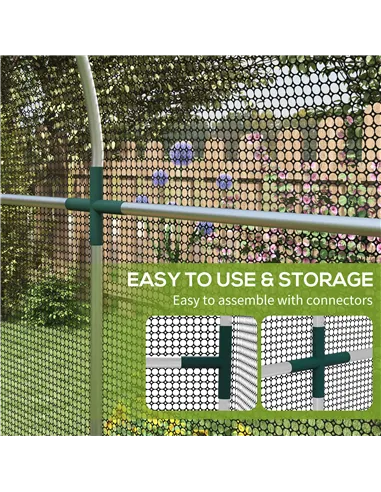 Outsunny Galvanised Steel Fruit Cage, Plant Protection Tent with Zipped Door, 1.2 x 2.4 x 1.9m, Black