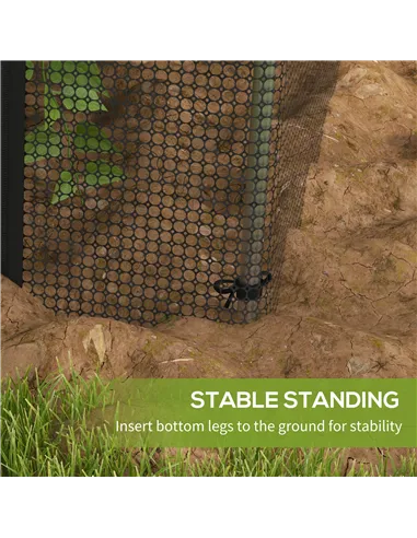 Outsunny Galvanised Steel Fruit Cage, Plant Protection Tent with Zipped Door, 1.2 x 2.4 x 1.9m, Black