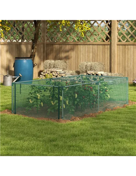 Outsunny 8' x 4' Plant Protection Cage, with Door, Green