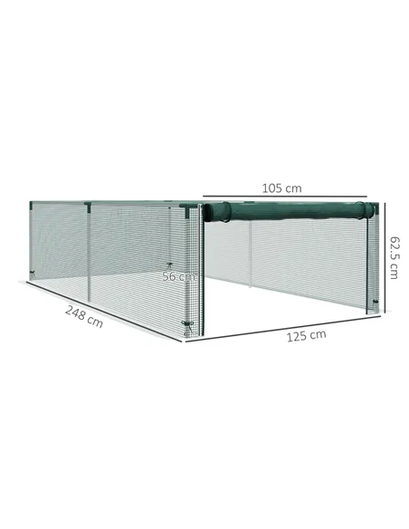 Outsunny 8' x 4' Plant Protection Cage, with Door, Green