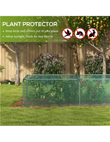 Outsunny 8' x 4' Plant Protection Cage, with Door, Green