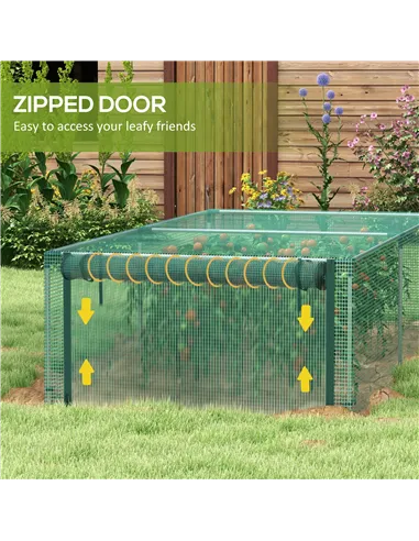 Outsunny 8' x 4' Plant Protection Cage, with Door, Green