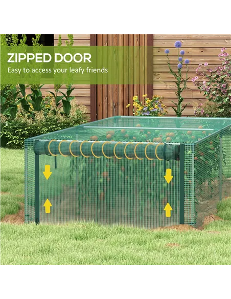 Outsunny 8' x 4' Plant Protection Cage, with Door, Green