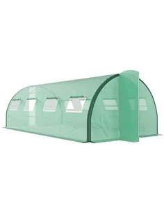 Outsunny Polyethylene Upgraded Structure Walk-in Polytunnel Greenhouse, 6 x 3(m), Green