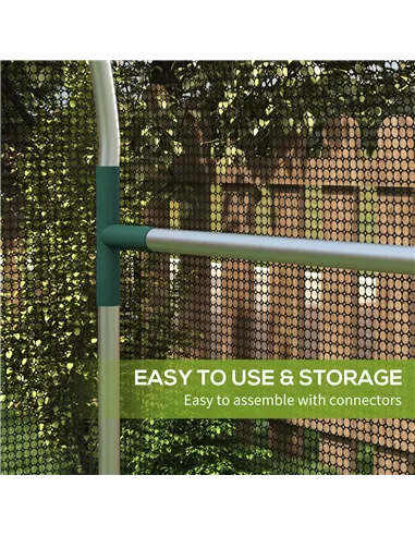 Outsunny Galvanised Steel Fruit Cage, Plant Protection Tent with Zipped Door, 1.2 x 1.2 x 1.9m, Black