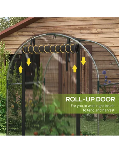 Outsunny Galvanised Steel Fruit Cage, Plant Protection Tent with Zipped Door, 1.2 x 1.2 x 1.9m, Black