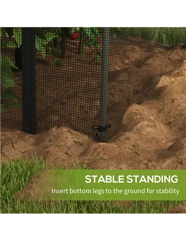 Outsunny Galvanised Steel Fruit Cage, Plant Protection Tent with Zipped Door, 1.2 x 1.2 x 1.9m, Black