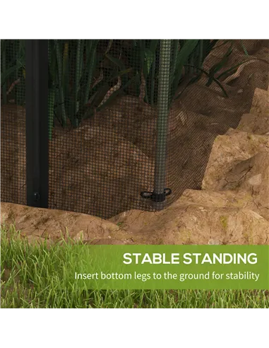 Outsunny 360 x 120cm Galvanised Steel Fruit Cage, Plant Protection Tent with Zipped Door, Black