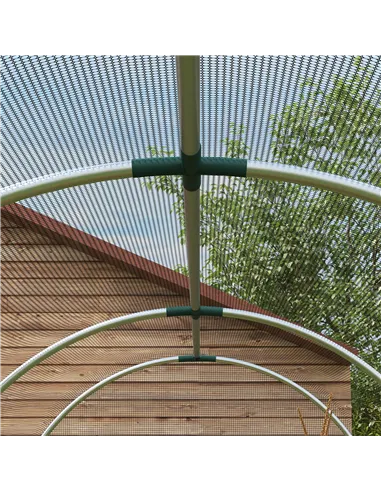 Outsunny 360 x 120cm Galvanised Steel Fruit Cage, Plant Protection Tent with Zipped Door, Black