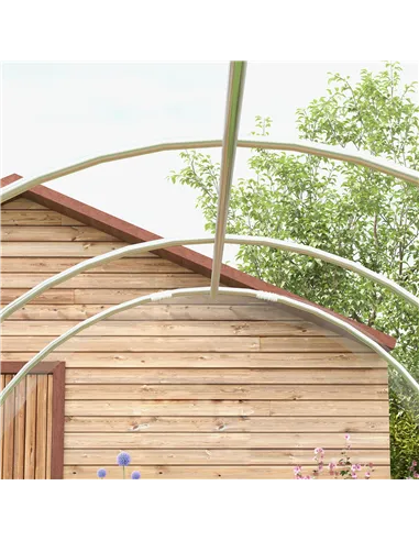 Outsunny Polytunnel Greenhouse Walk-in Grow House with PE Cover, Door and Galvanised Steel Frame, 3 x 2 x 2m, Clear