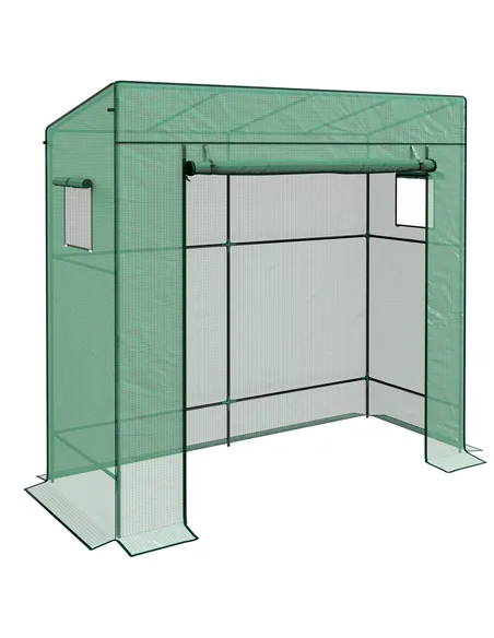 Outsunny 77 x 196cm Walk-In Greenhouse, with Accessories