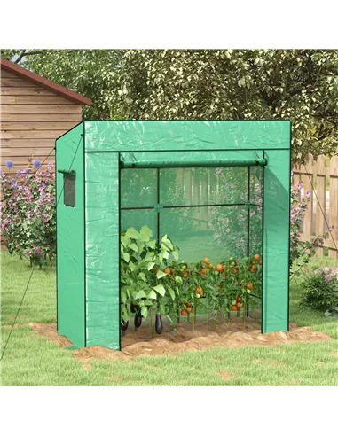 Outsunny 77 x 196cm Walk-In Greenhouse, with Accessories