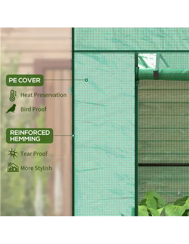 Outsunny 77 x 196cm Walk-In Greenhouse, with Accessories