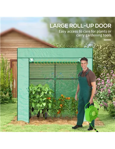 Outsunny 77 x 196cm Walk-In Greenhouse, with Accessories